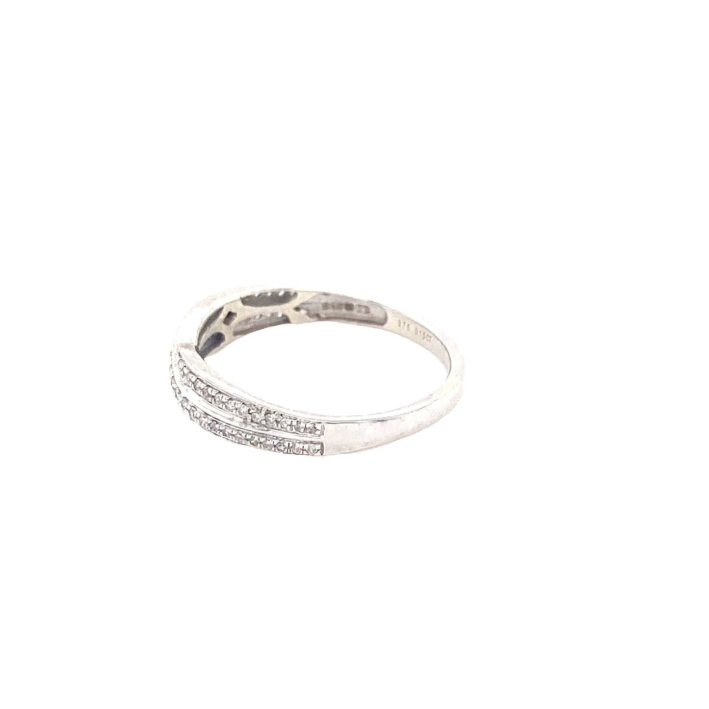 Diamond Set Crossover Bow-Tie Style Ring