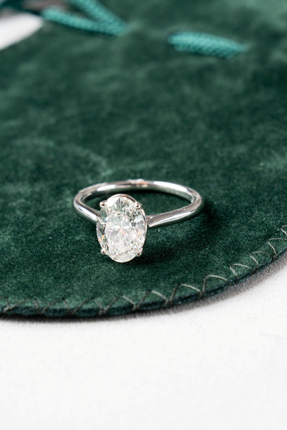 Oval Diamond Solitaire Ring - 2.00cts