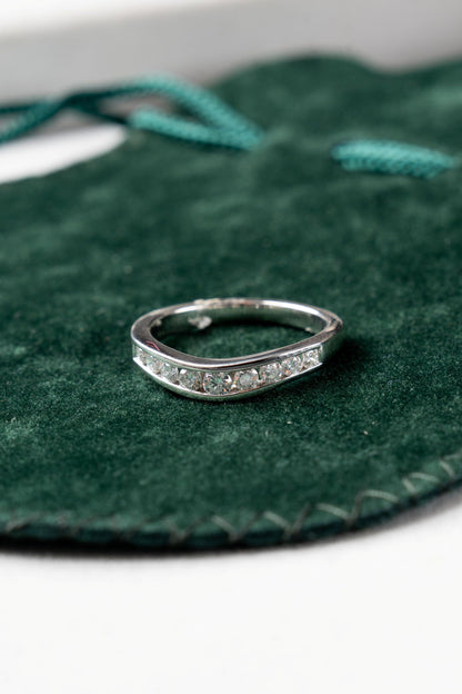 Bow Shaped Diamond Channel Set Wedding Ring
