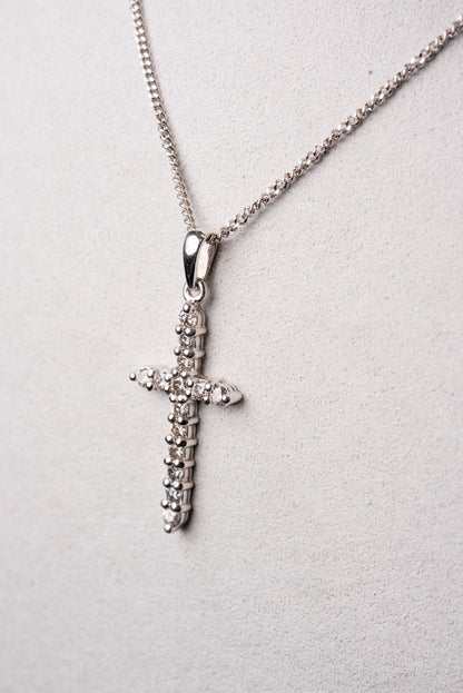 Diamond Set Cross Pendant on chain