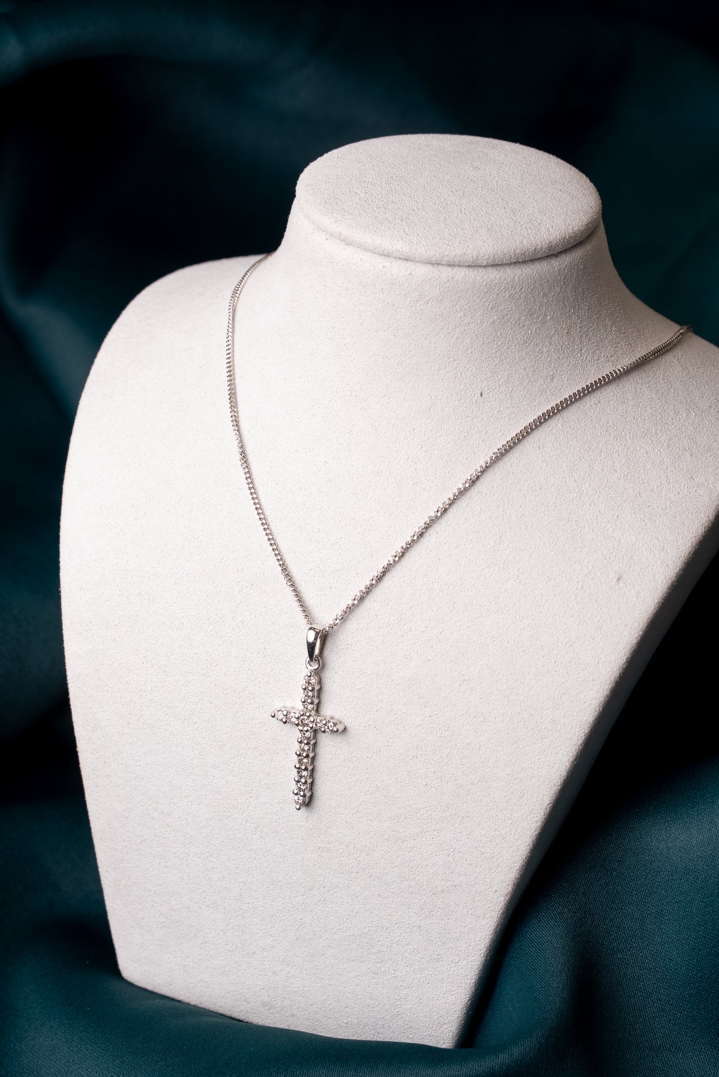 Diamond Set Cross Pendant on chain