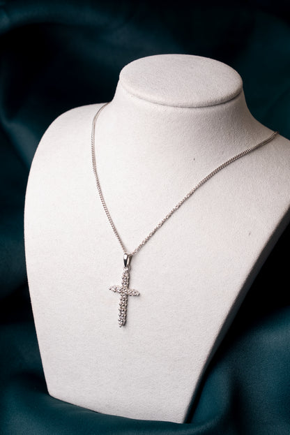 Diamond Set Cross Pendant on chain