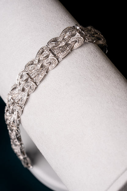 9ct White Gold, Diamond Set Bracelet