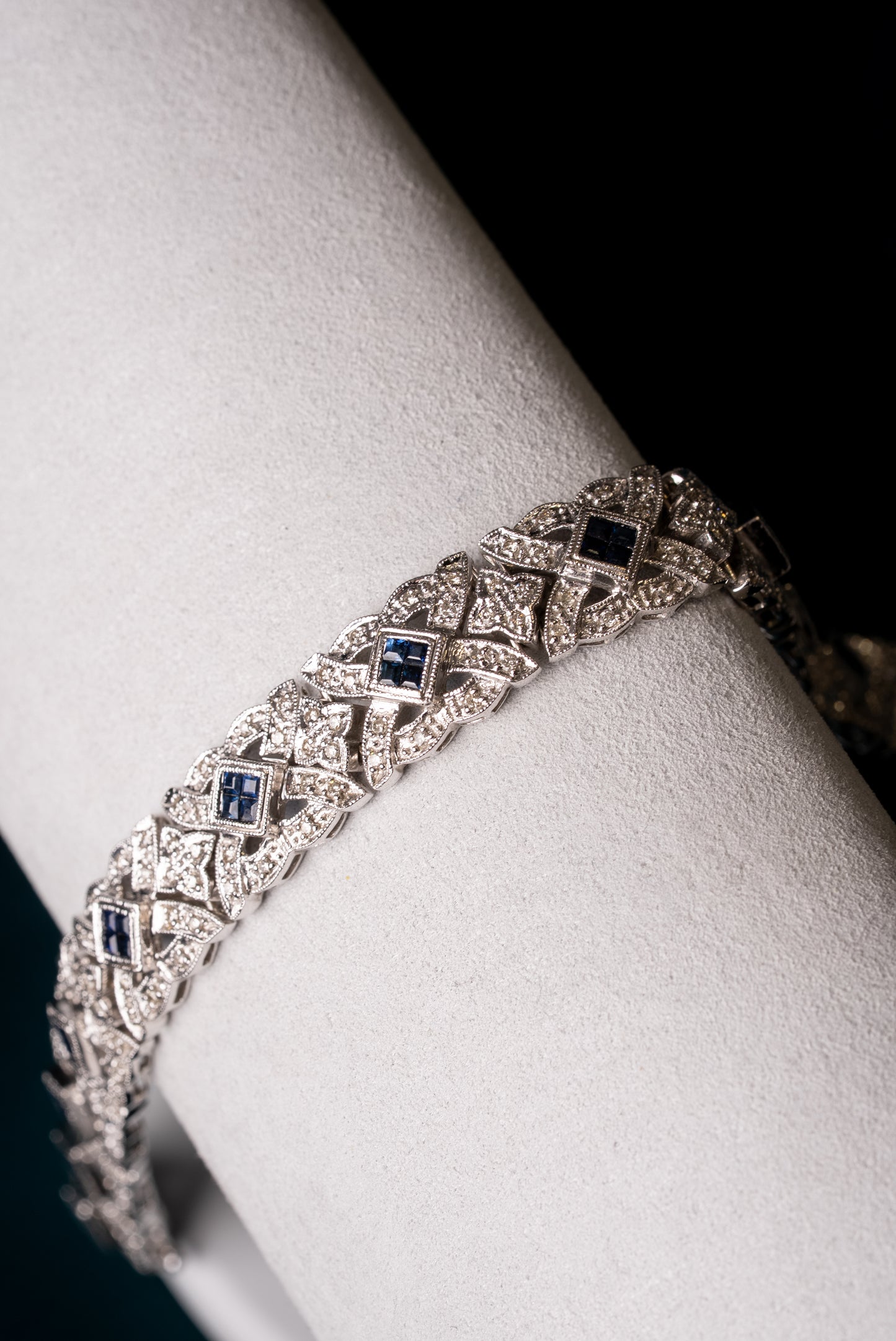 18ct White Gold, Sapphire and Diamond Bracelet