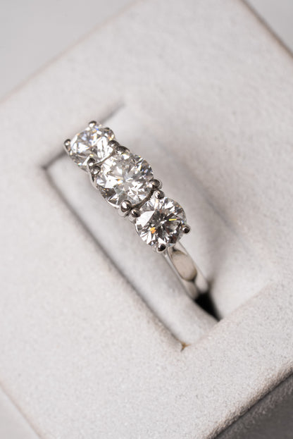 Round Brilliant Cut 3 Stone Ring - All Certified Diamonds
