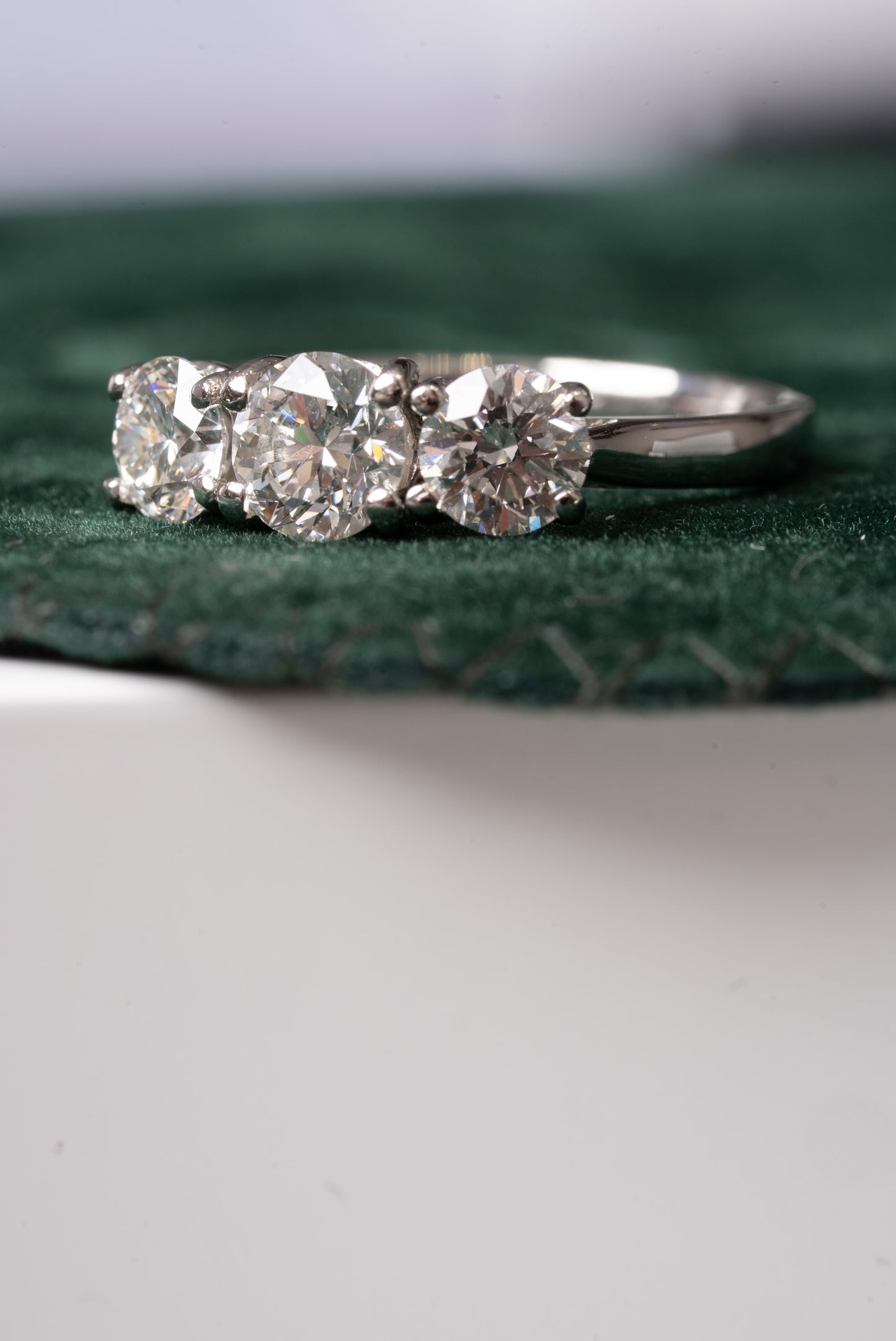 Round Brilliant Cut 3 Stone Ring - All Certified Diamonds