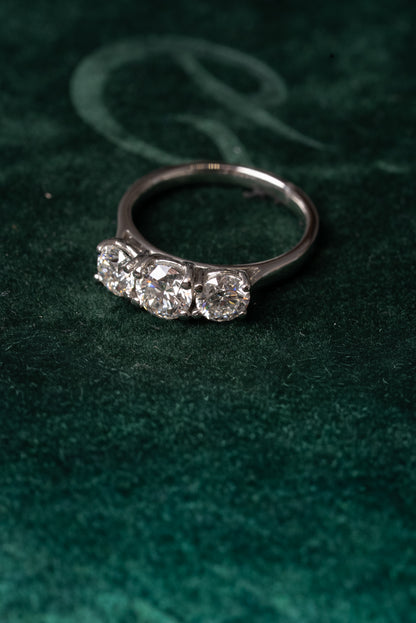 Round Brilliant Cut 3 Stone Ring - All Certified Diamonds