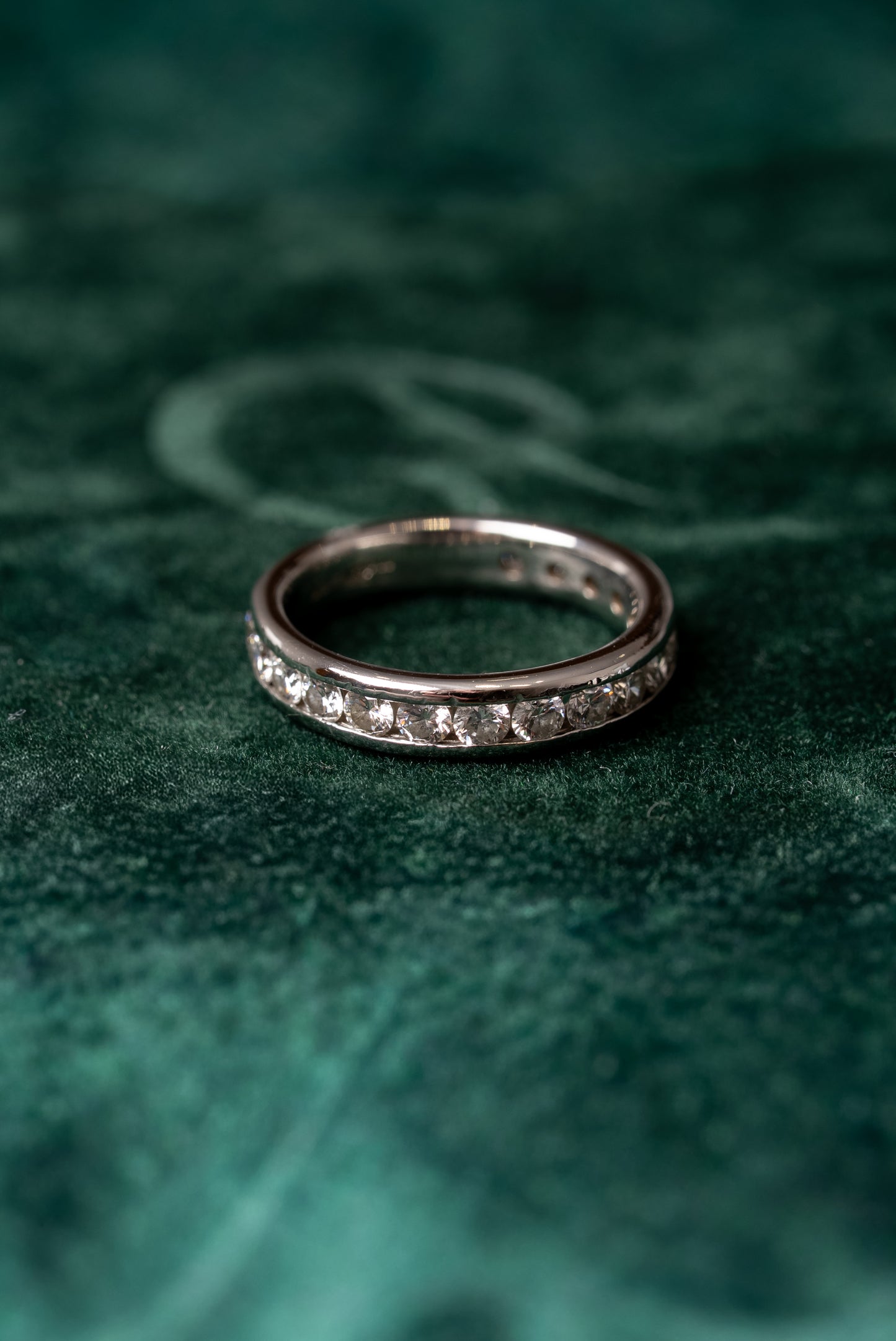Round Brilliant Cut Channel Set 17 Stone Ring