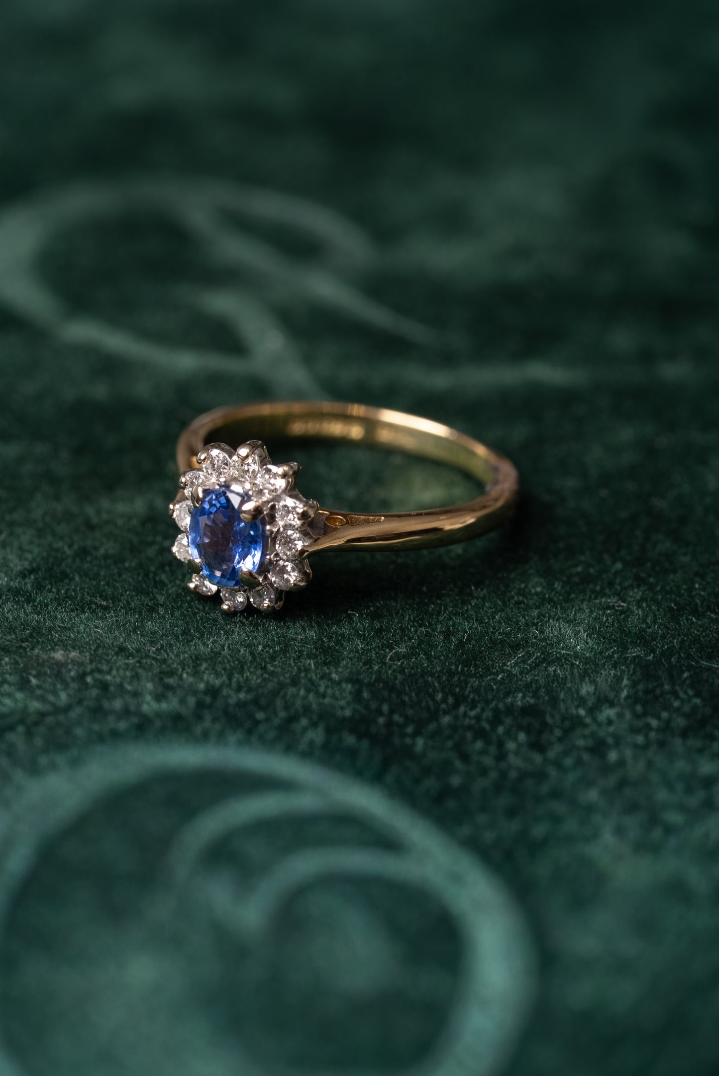 Sapphire and Diamond Cluster Style Ring
