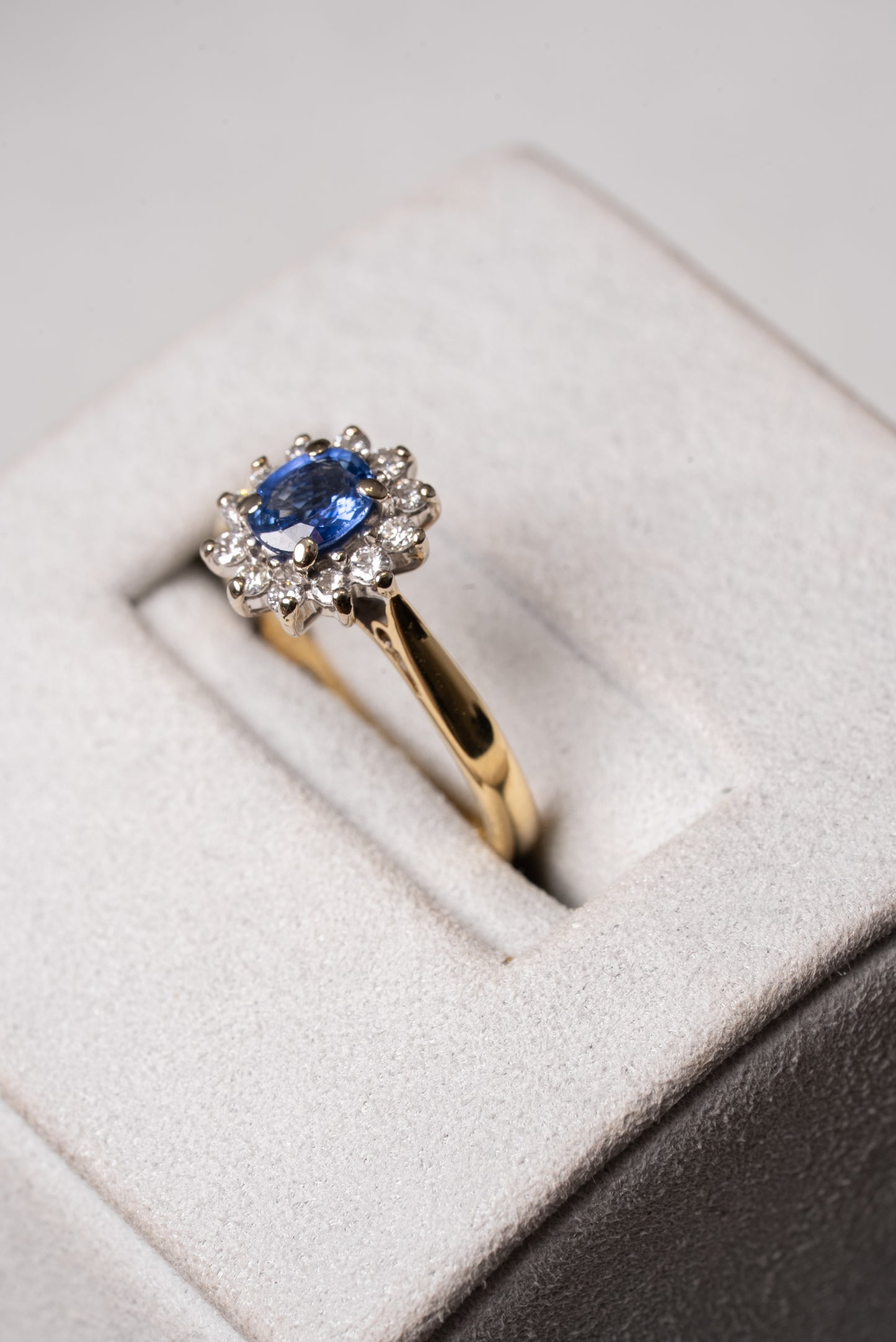 Sapphire and Diamond Cluster Style Ring