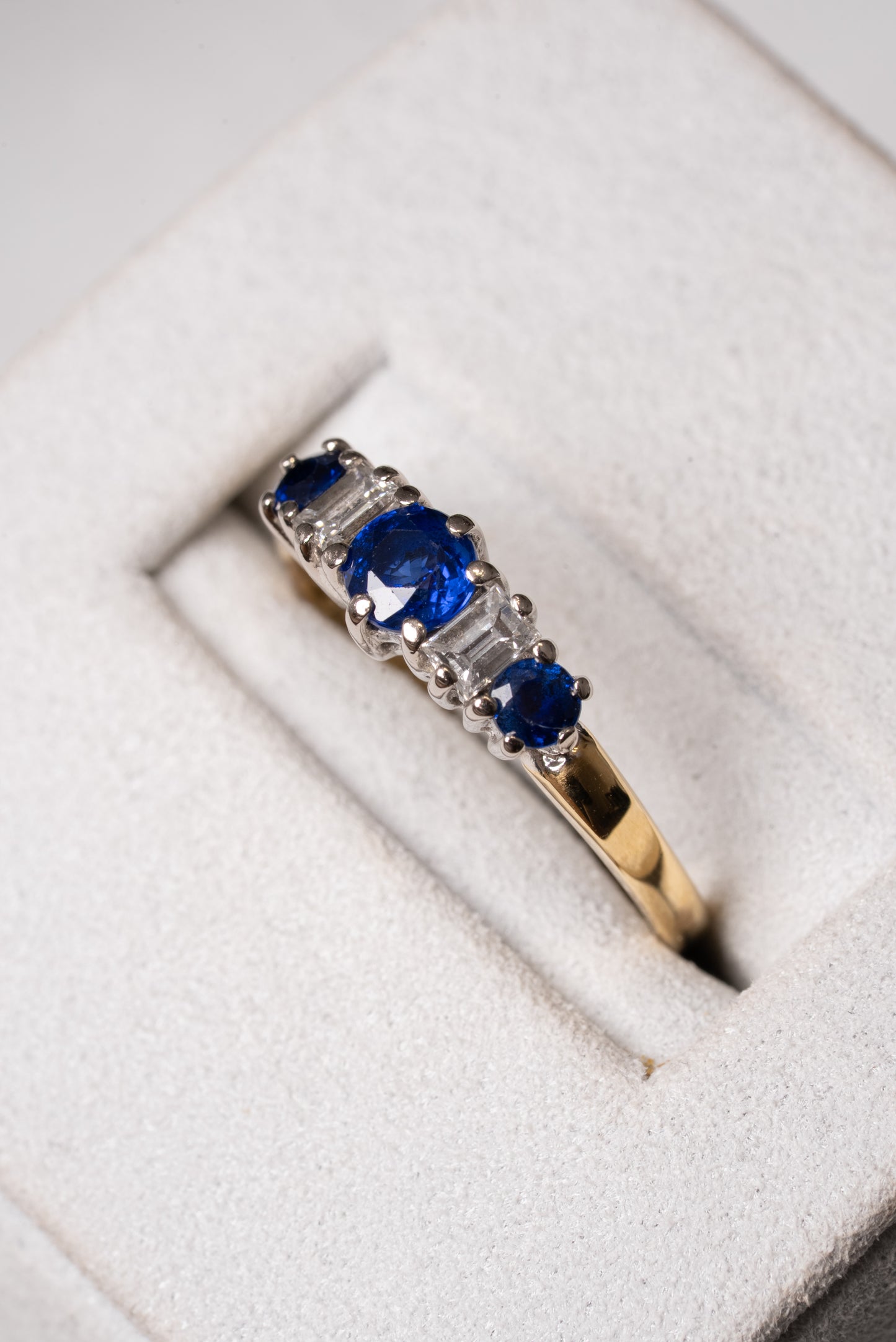 Sapphire and Diamond 5 Stone Ring