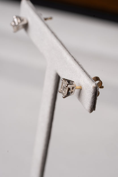 Emerald Cut Diamond Earrings