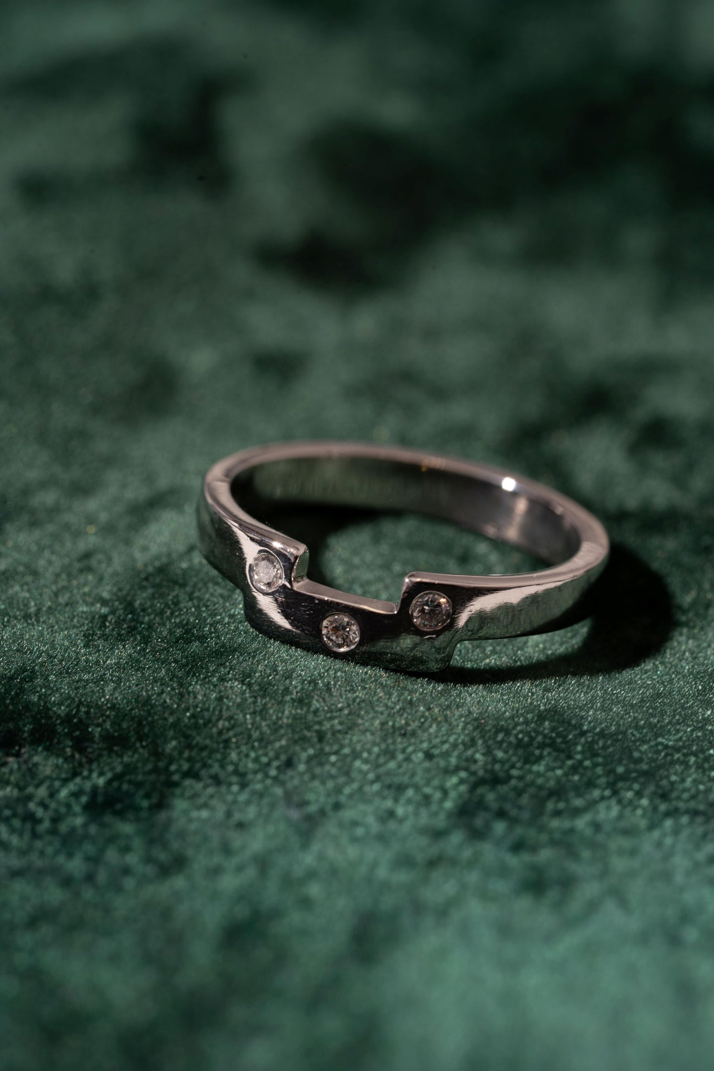 Diamond Set Shaped Wedding Ring