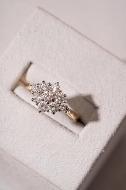 Round Brilliant Cut Diamond 9 Stone Ring