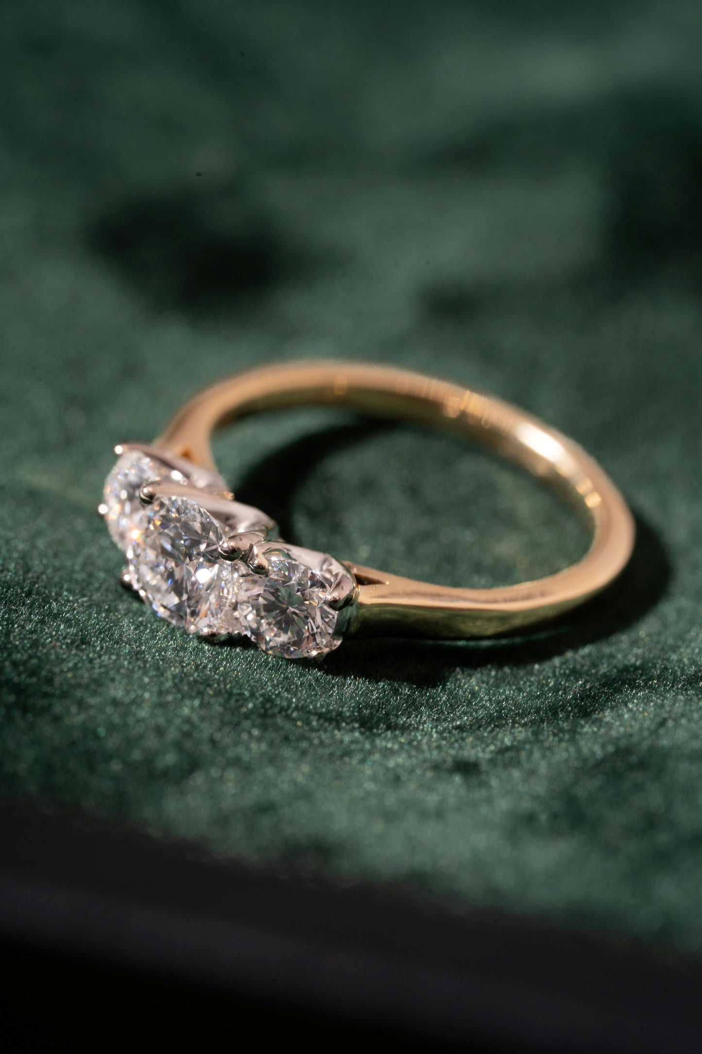 Round Brilliant Cut Diamond 3 Stone Ring