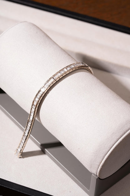 White Gold Baguette Cut Diamond Set Bracelet
