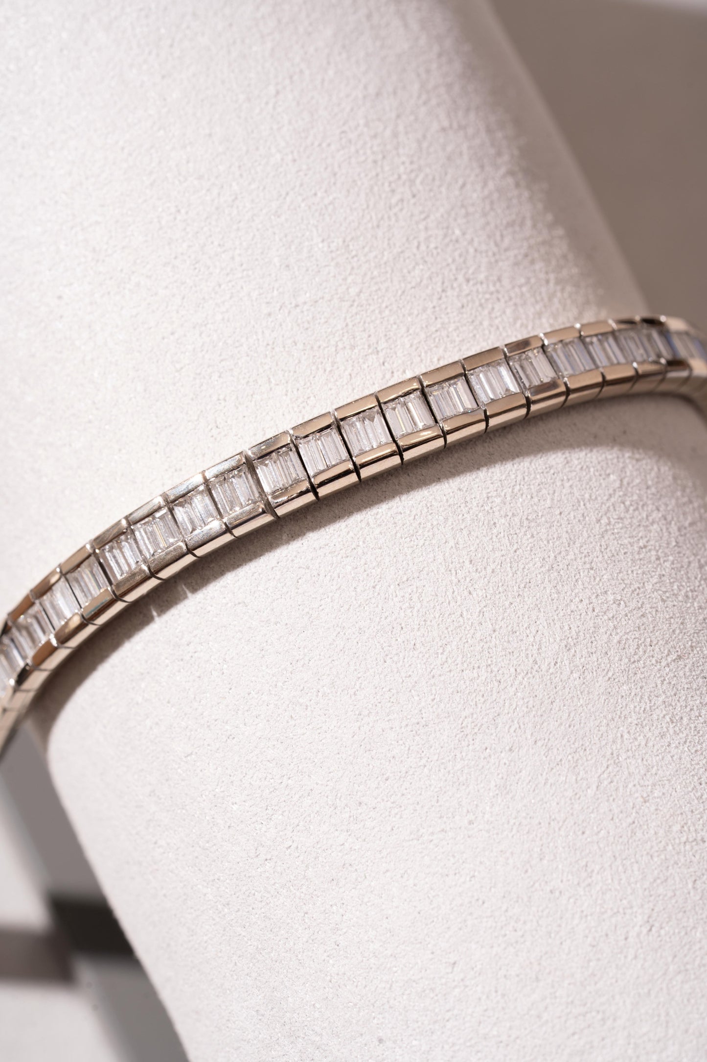 White Gold Baguette Cut Diamond Set Bracelet