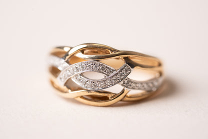 Diamond Set Mesh Dress Ring
