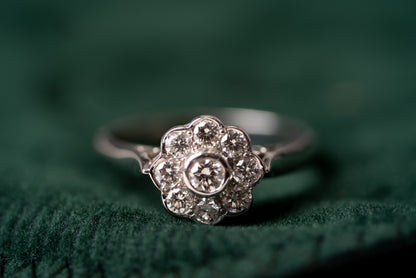Round Brilliant Diamond Cluster Ring