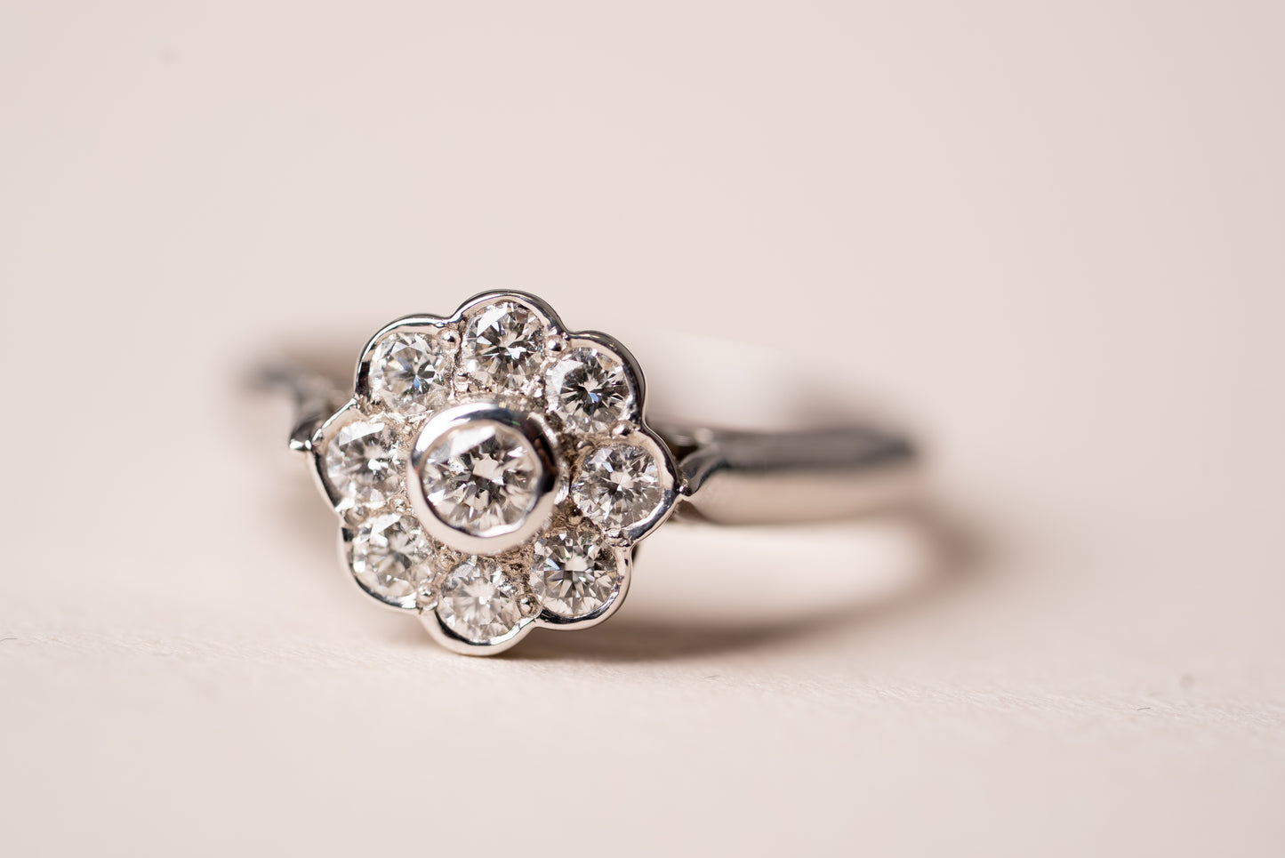 Round Brilliant Diamond Cluster Ring