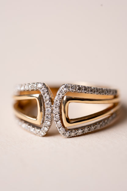 Yellow Gold Diamond Set Dress Ring