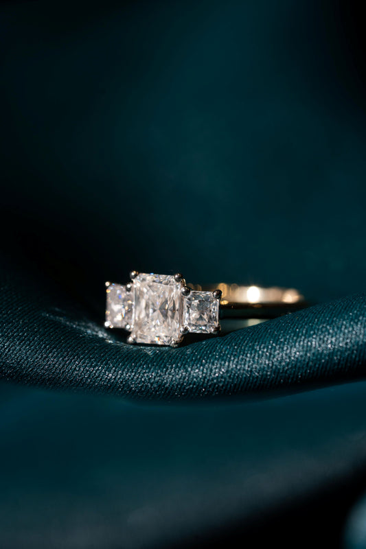 Radiant Cut Diamond 3 Stone Ring