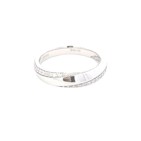 Round Brilliant Cut Double Row Diamond Twist Eternity Ring