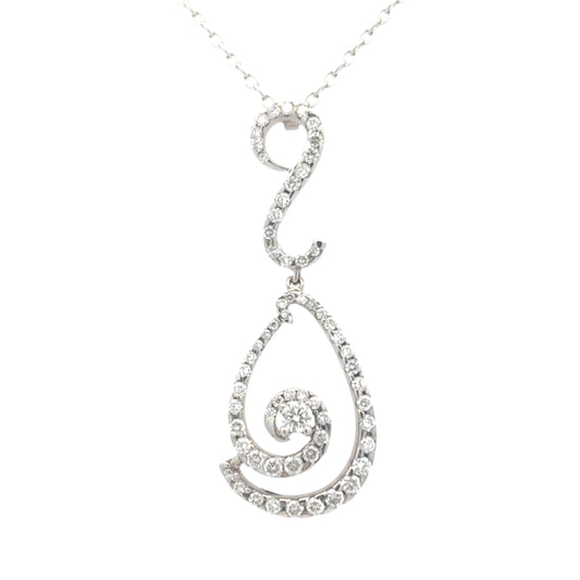 Fancy Style Diamond Drop Pendant