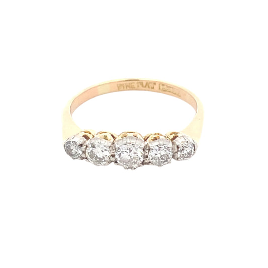 Round Brilliant Cut Diamond 5 Stone Eternity Ring
