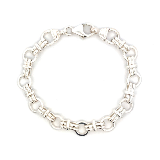 Silver Circles and Bar Style Bracelet
