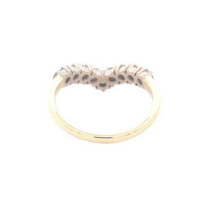Round Brilliant Cut Diamond 9 Stone Wishbone Style Ring