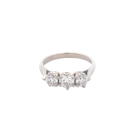 Round Brilliant Cut Diamond 3 Stone Ring