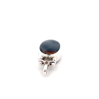 Silver Oval Shaped Fob