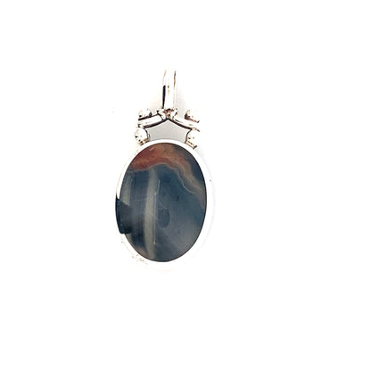 Silver Oval Shaped Fob