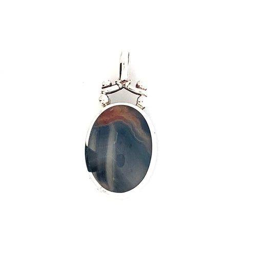 Silver Oval Shaped Fob