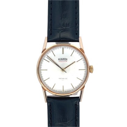 Pre-Owned 9ct Gold Roamer Premier Gents Mechanical Wrist Watch