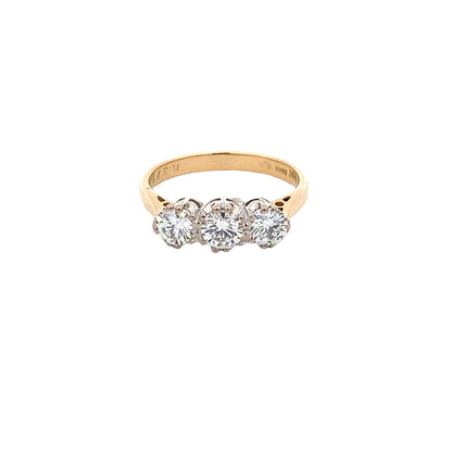 Round Brilliant Cut Diamond 3 Stone Ring