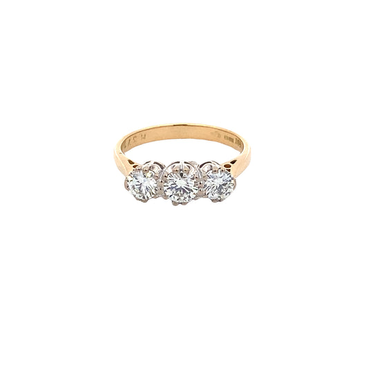 Round Brilliant Cut Diamond 3 Stone Ring