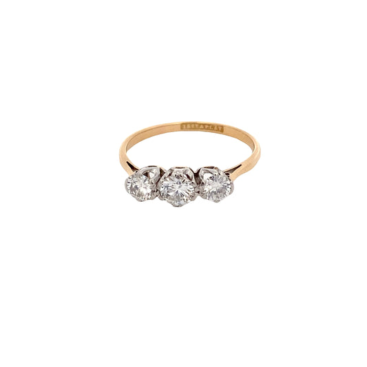 Round Brilliant Cut Diamond 3 Stone Ring
