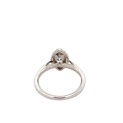 Marquise Shaped Diamond Halo Cluster Style Ring