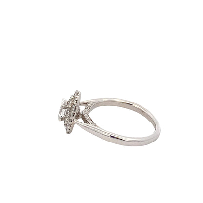 Marquise Shaped Diamond Halo Cluster Style Ring