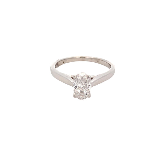 Oval Diamond Solitaire Ring