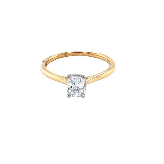 Radiant Cut Diamond Solitaire Ring - 0.55cts