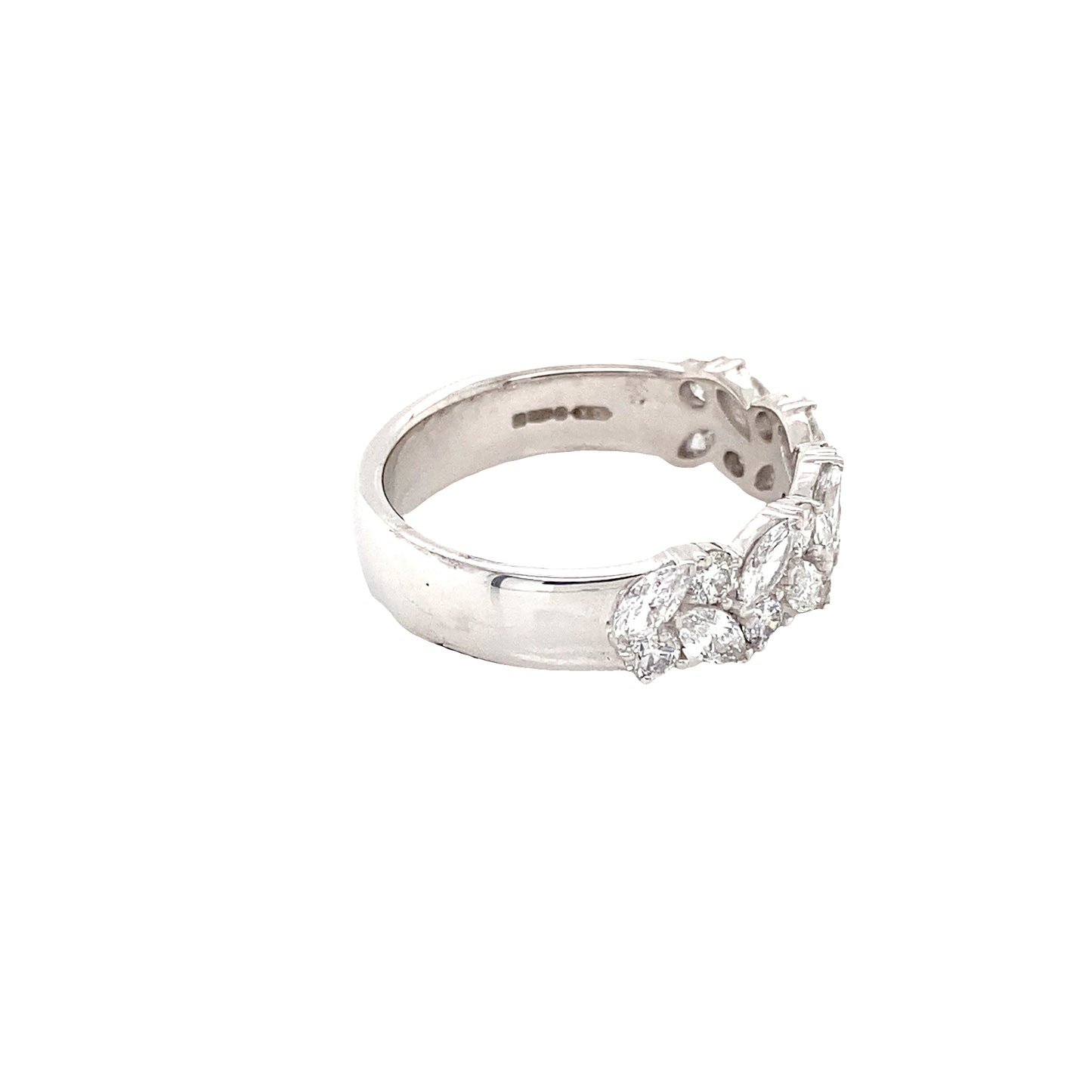 Marquise and Round Brilliant Cut Diamond Eternity Ring