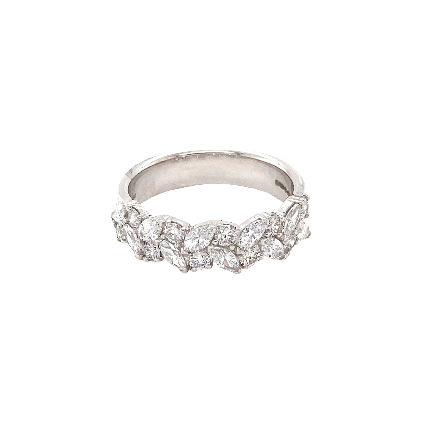 Marquise and Round Brilliant Cut Diamond Eternity Ring
