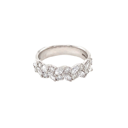 Marquise and Round Brilliant Cut Diamond Eternity Ring