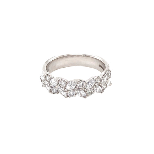 Marquise and Round Brilliant Cut Diamond Eternity Ring