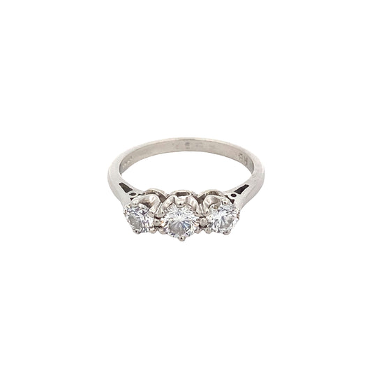 Round Brilliant Cut Diamond 3 Stone Ring