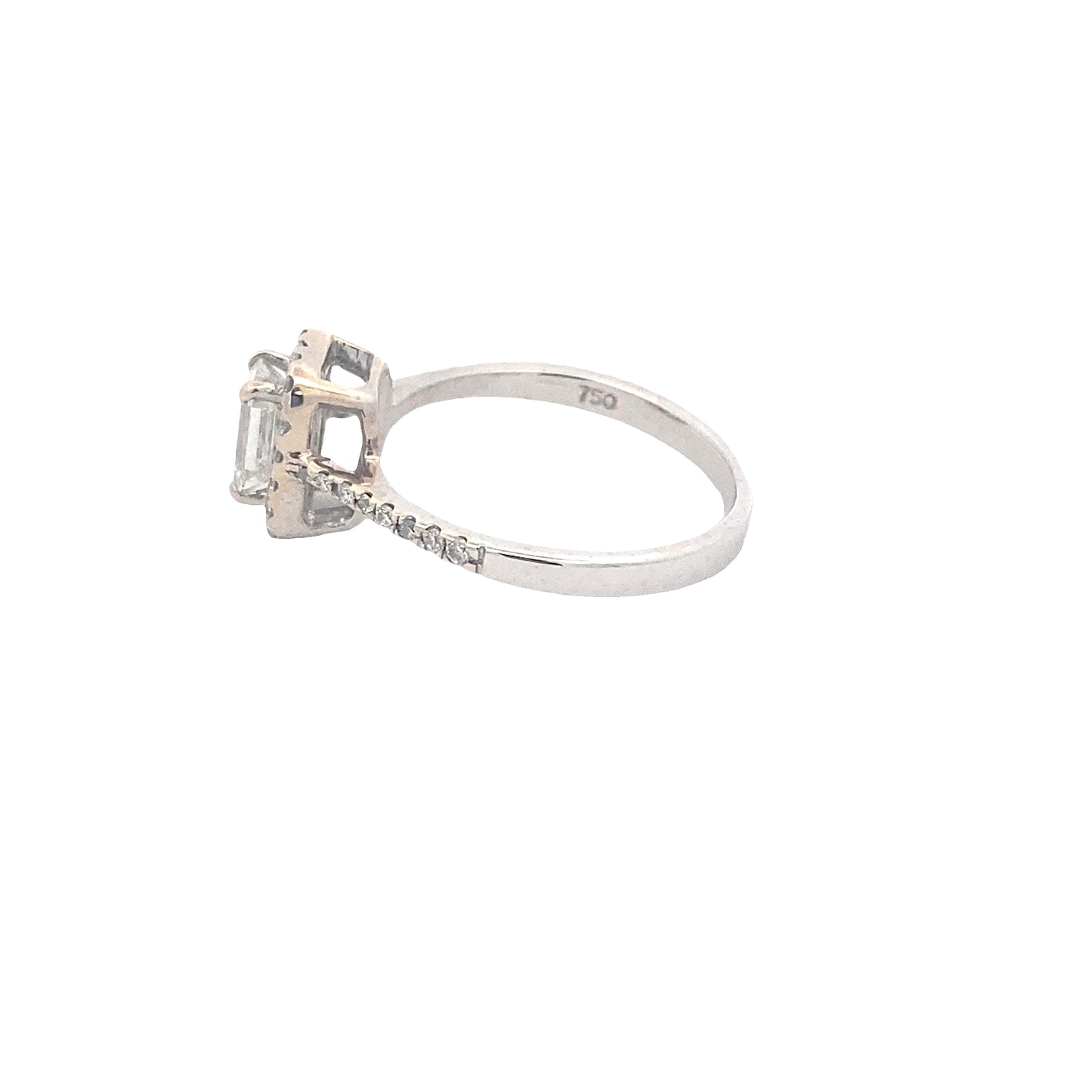 Emerald Cut Diamond Halo Cluster Style Ring