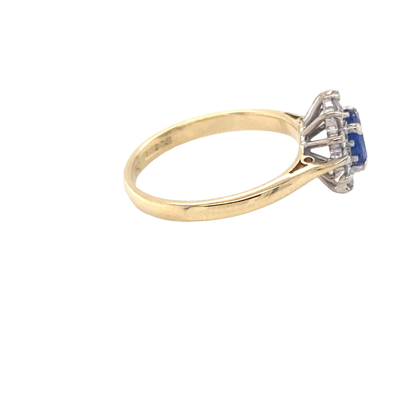 Sapphire and Diamond Cluster Style Ring